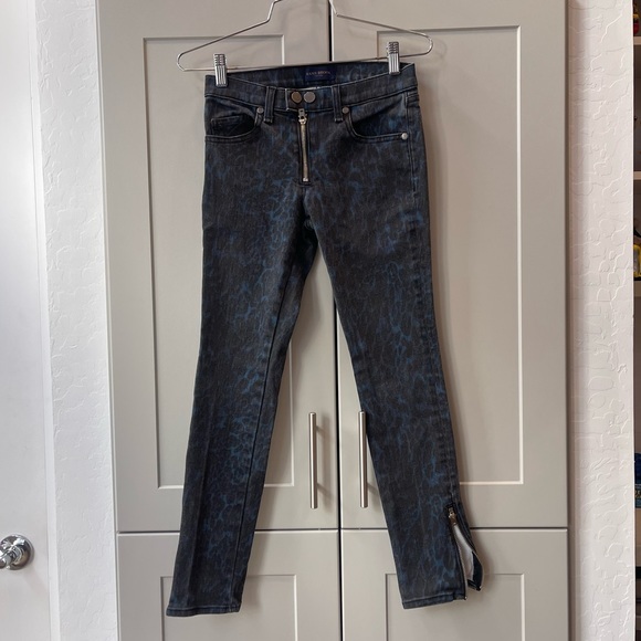 Ramy Brook Womens Leopard Printed Ankle Zip Kate Skinny Jeans 24 XS Designer - Picture 1 of 10